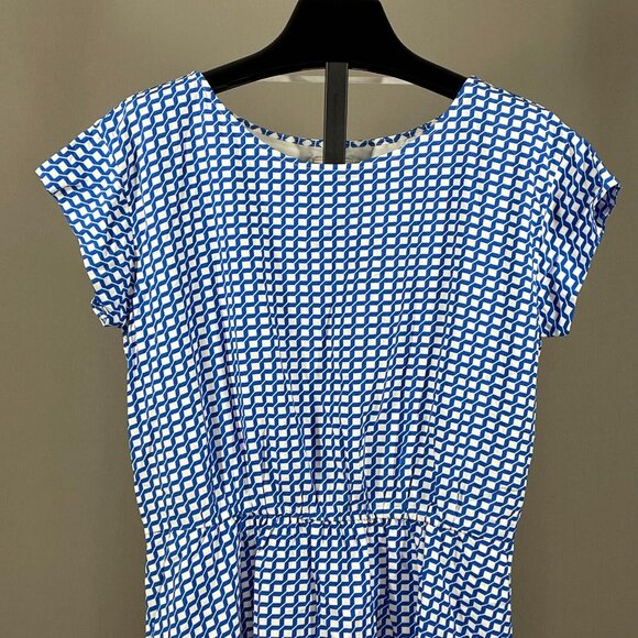 NEW Gap Dress Womens Small blue geometric blouson colorful preppy - Picture 2 of 12
